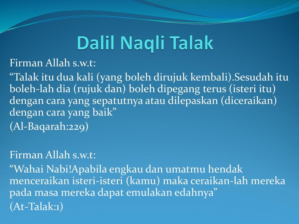 Talak Pengertian Talak: Dari Segi Bahasa:melepas Dan Terlepas. - Ppt ...