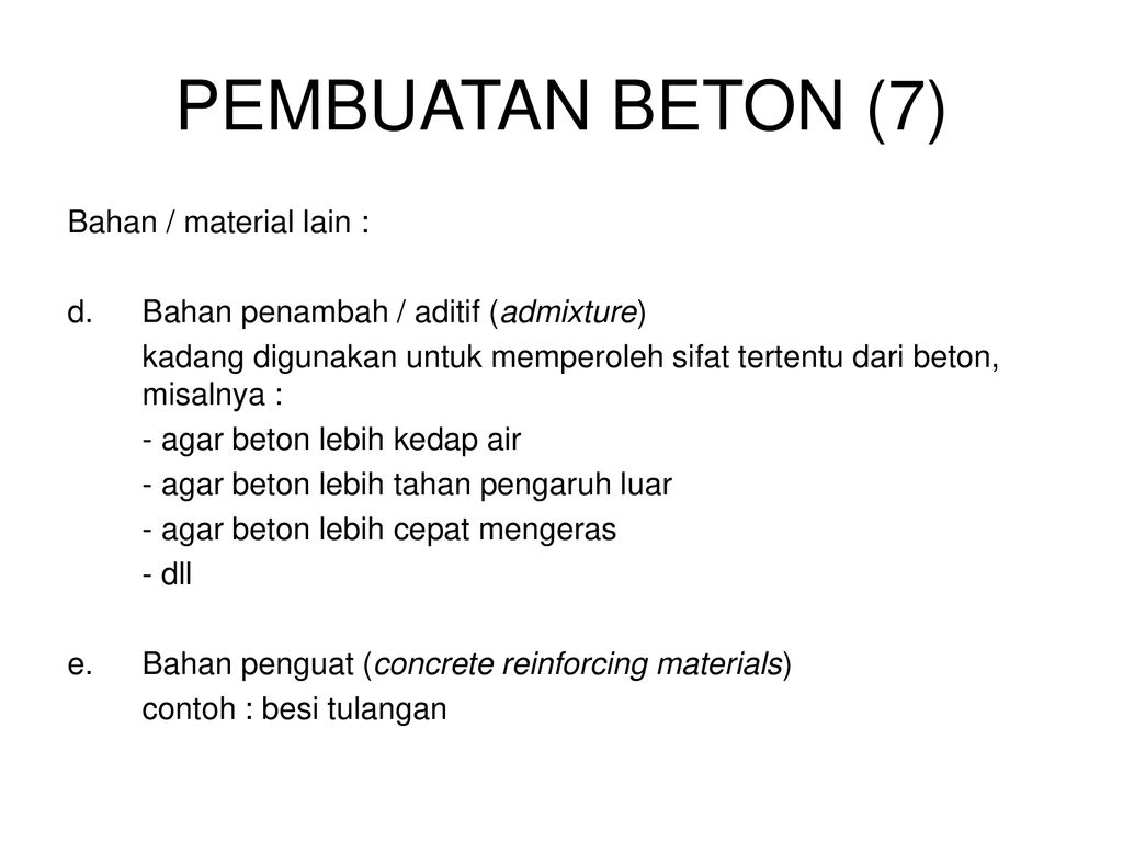 PEMBUATAN BETON (1) Berbeda Dengan Kayu Sebagai Bahan Konstruksi Yang ...