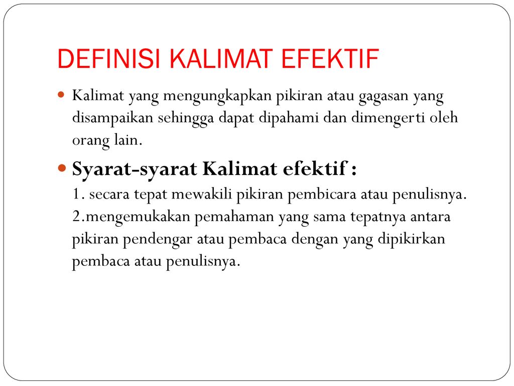 Kalimat Efektif Ppt Download