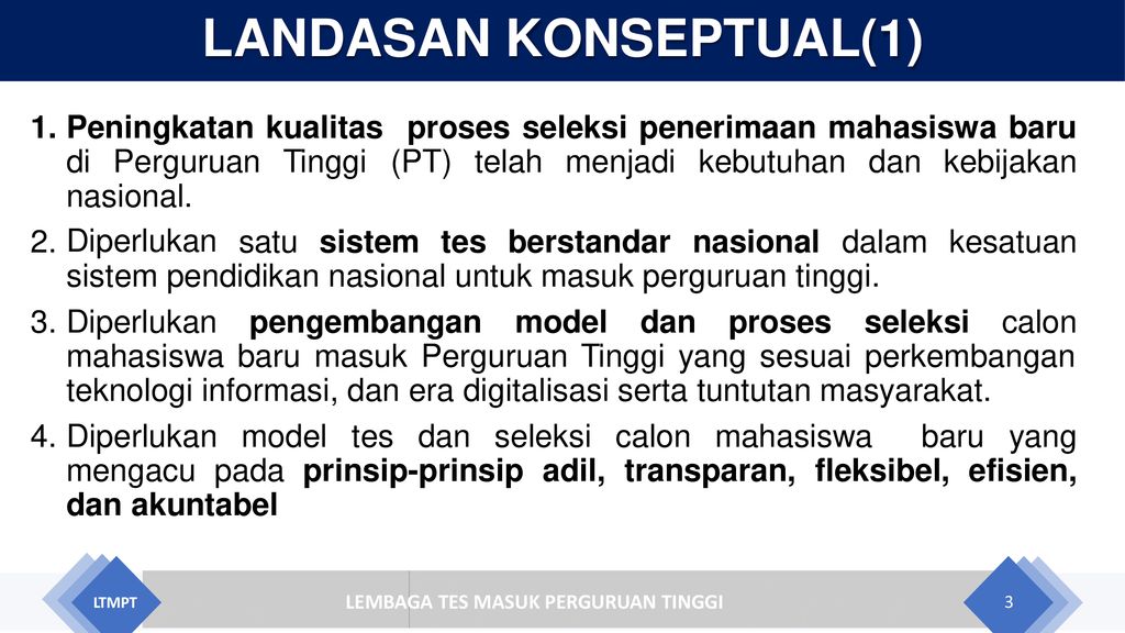 LEMBAGA TES MASUK PERGURUAN TINGGI (LTMPT) Jakarta, 22 Oktober Ppt Download