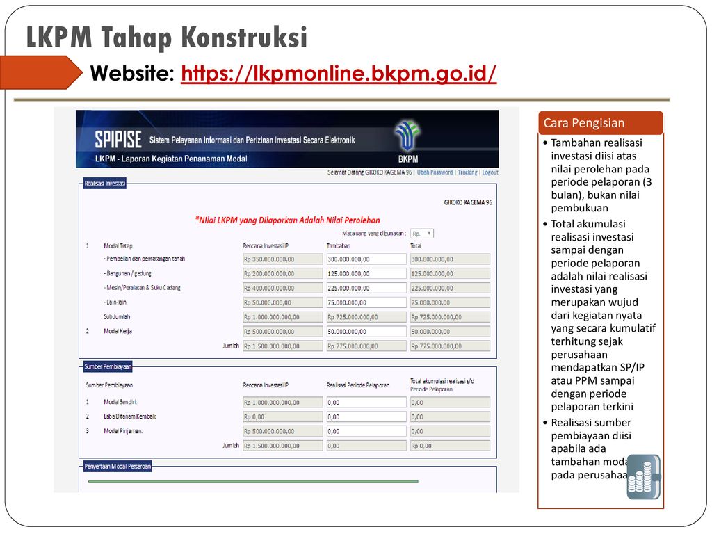 11++ Panduan Pengisian Laporan Kegiatan Penanaman Modal Lkpm Secara ...