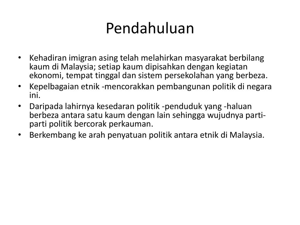 PEMBANGUNAN POLITIK DALAM KONTEK HUBUNGAN ETNIK DI MALAYSIA - ppt 