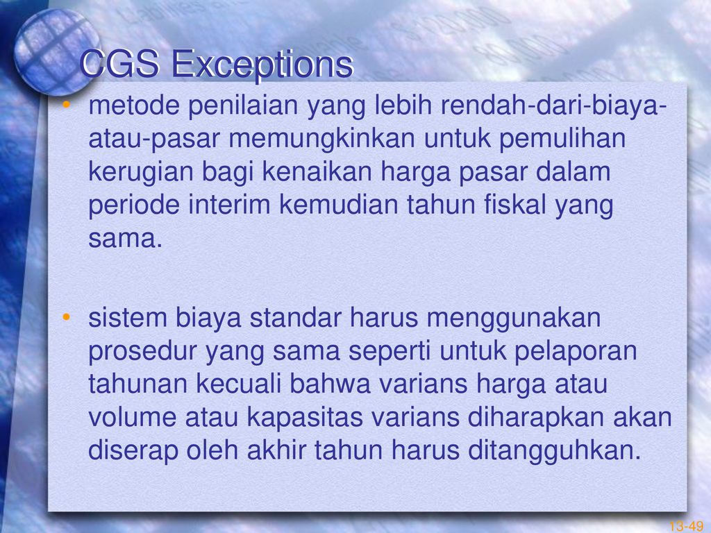 CGS Exceptions