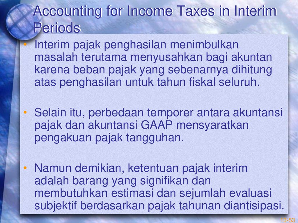 Accounting for Income Taxes in Interim Periods