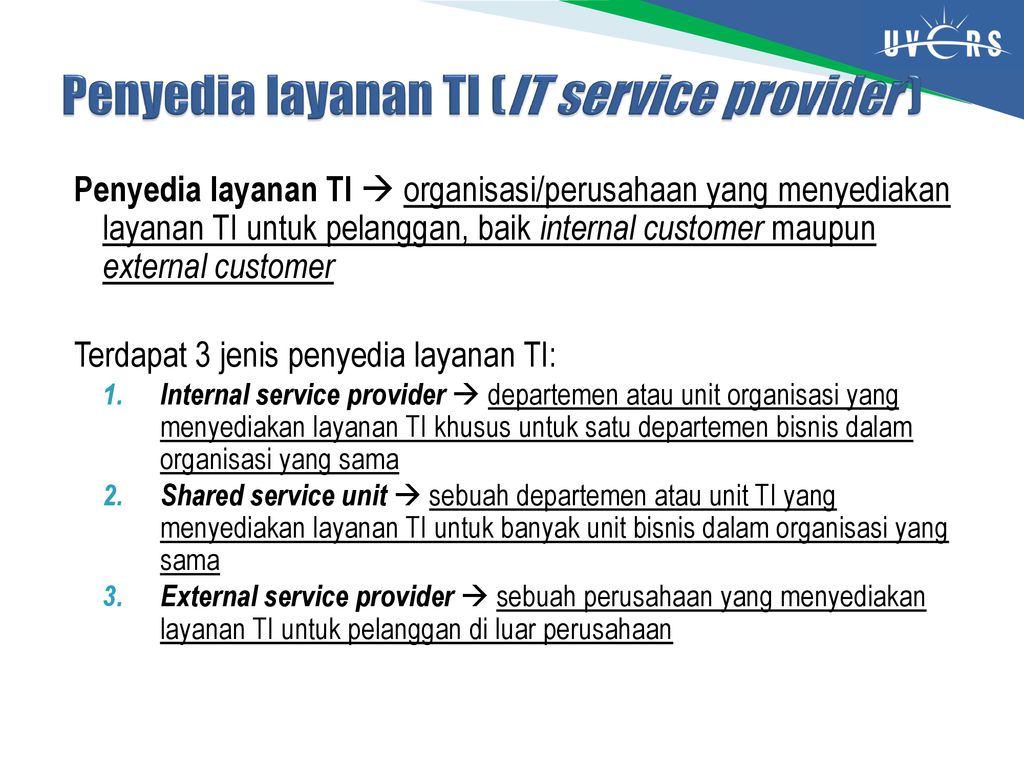 Penyedia layanan TI (IT service provider )