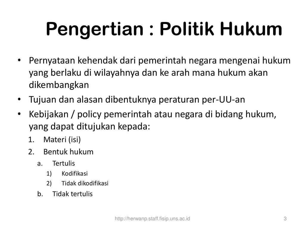 POLITIK HUKUM ( POLITIEK RECHT ) - Ppt Download