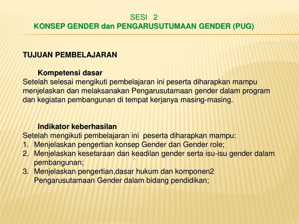 Konsep Gender Dan Pengarusutamaan Gender Ppt Download