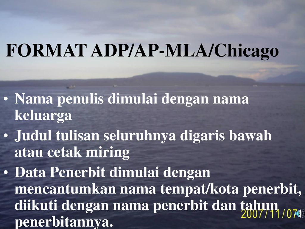 FORMAT ADP/AP-MLA/Chicago