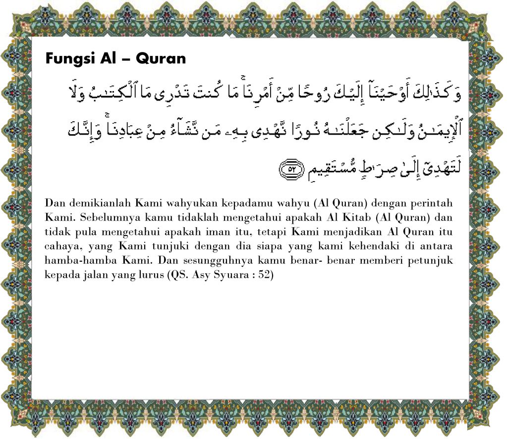 Mukjizat Dan Fungsi Al-quran - Ppt Download