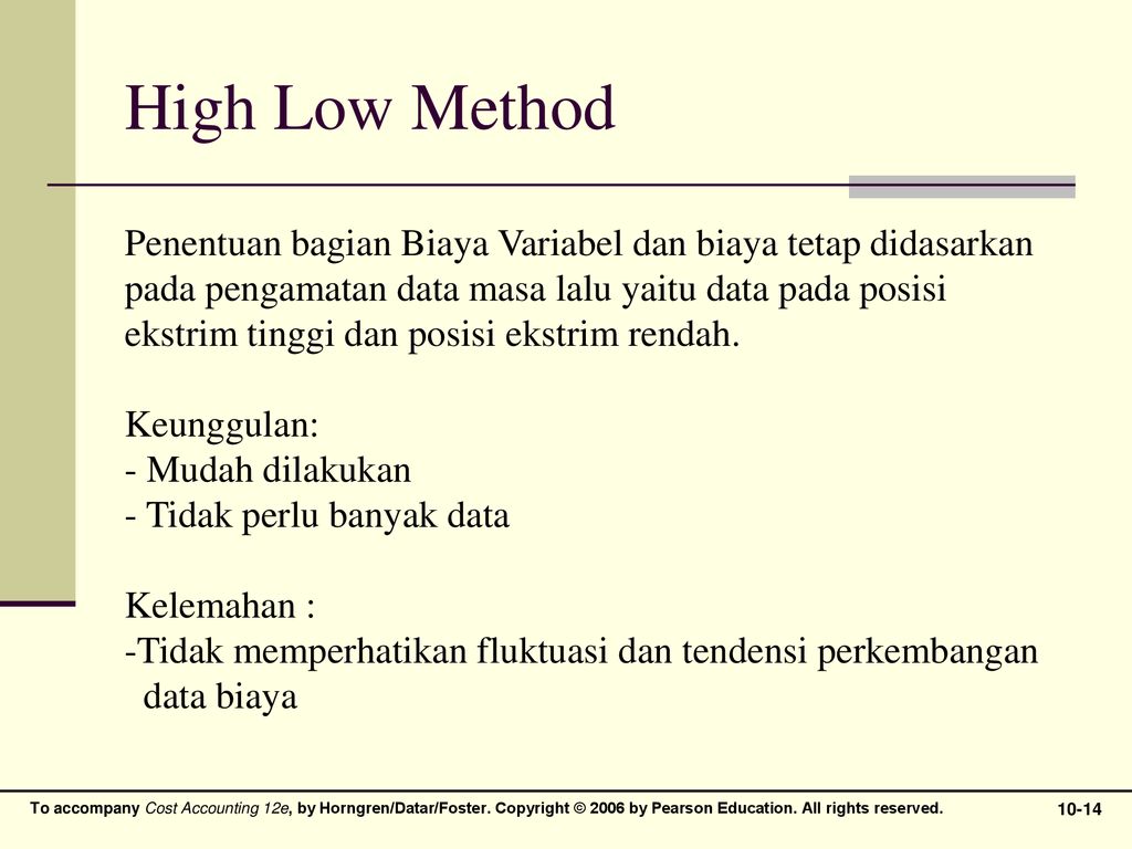 Low method. High Low method.