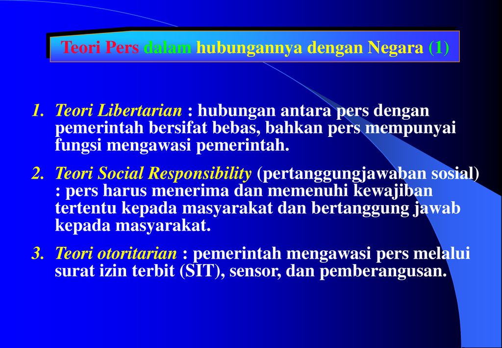 Pilar Dalam Sistem Pers Dan Contohnya : Peran Pers Dalam Masyarakat ...