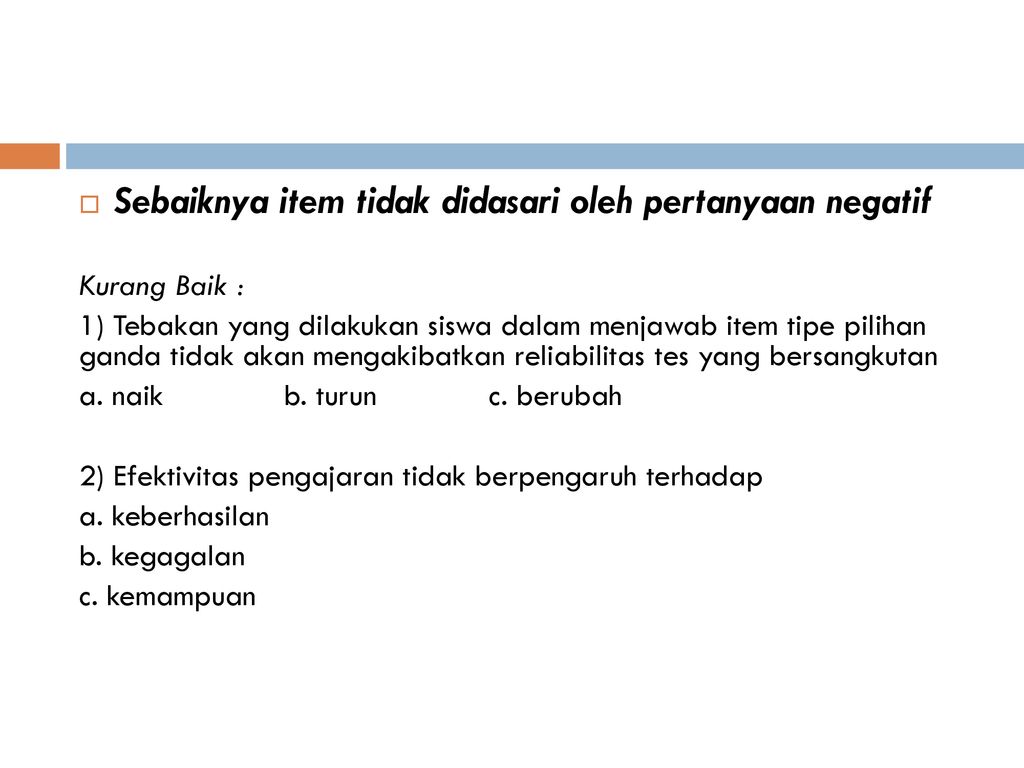 PENULISAN ITEM (Tes Prestasi). - Ppt Download