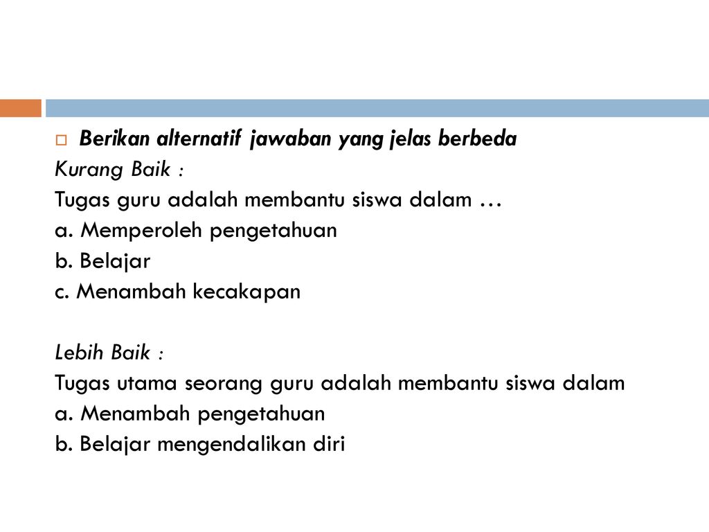 PENULISAN ITEM (Tes Prestasi). - Ppt Download