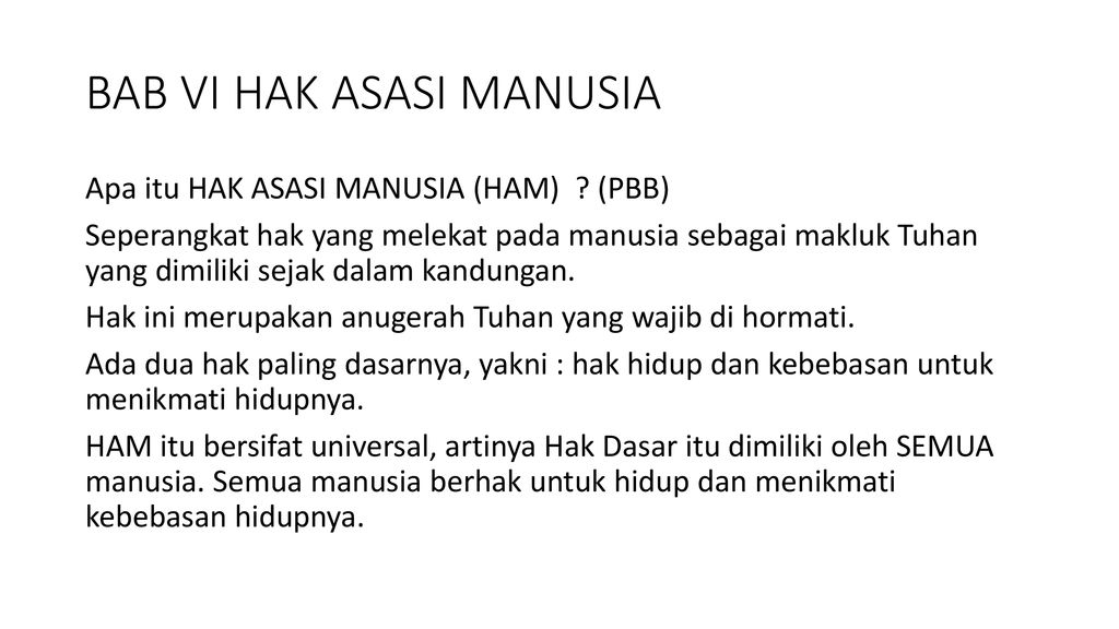 BAB VI HAK ASASI MANUSIA - Ppt Download