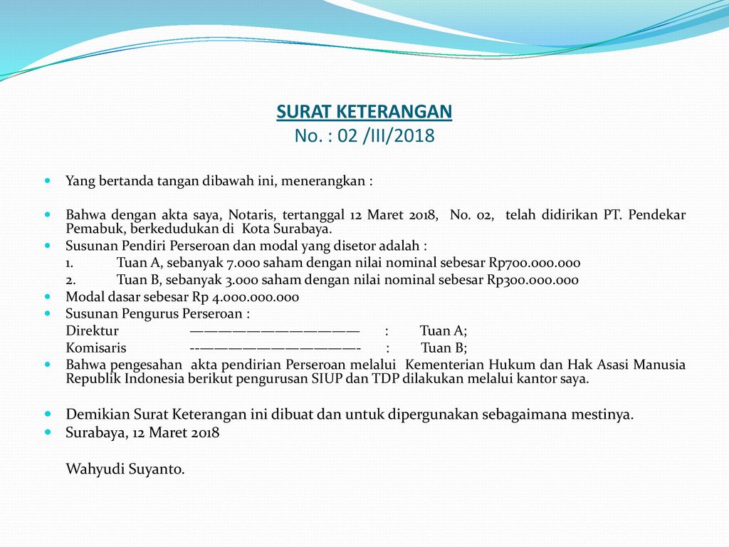 COVER NOTE NOTARIS – PPAT Wahyudi Suyanto - Ppt Download