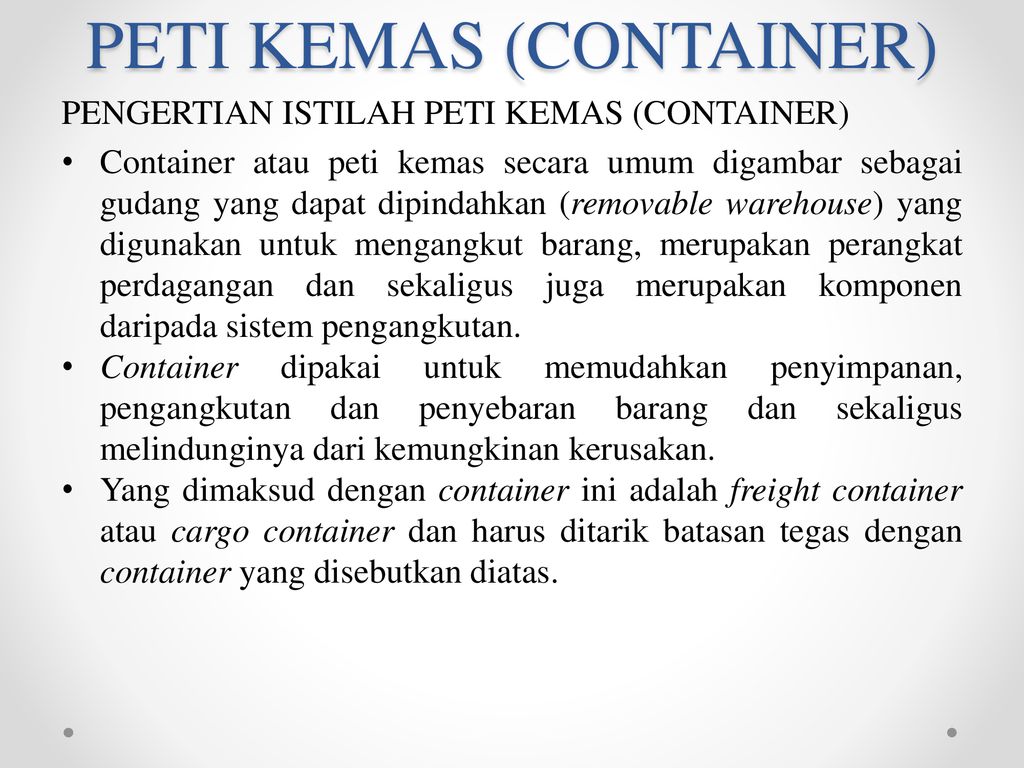 Pengangkutan Laut Udara Dan Peti Kemas Container Ppt Download