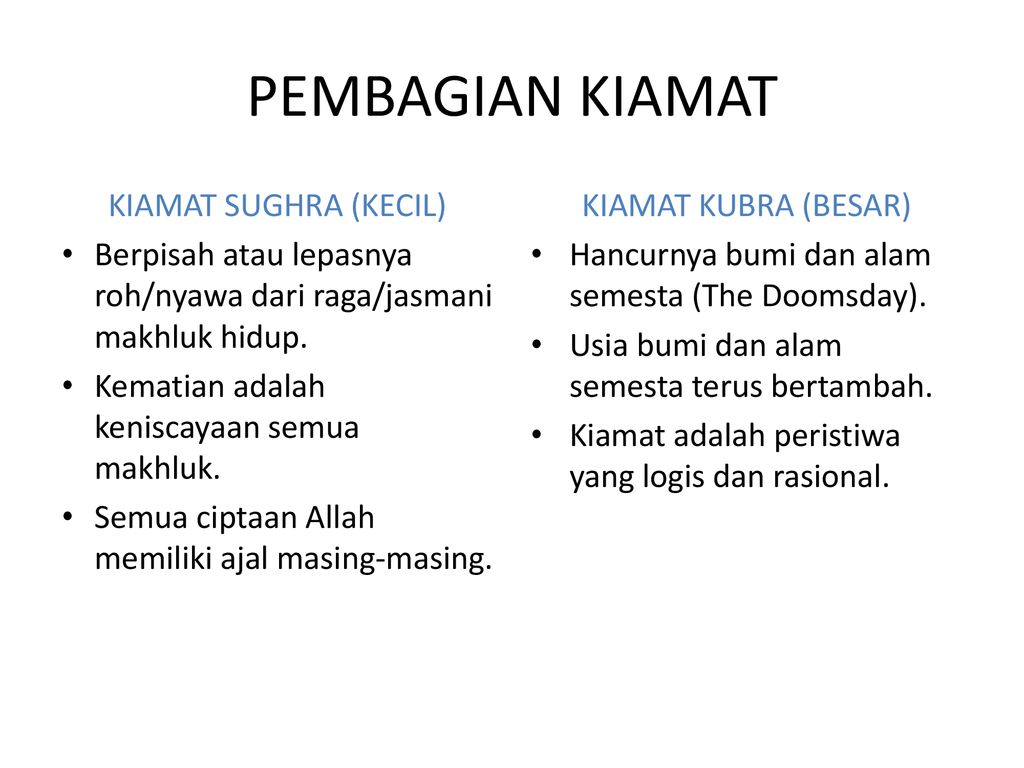 Jelaskan 4 Contoh Kiamat Sugra – Sinau