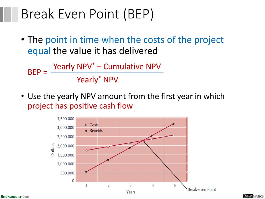 Yearly NPV* – Cumulative NPV