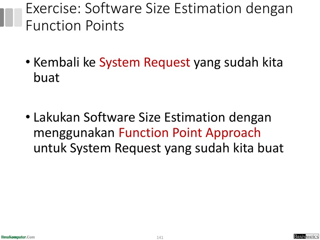 Exercise: Software Size Estimation dengan Function Points