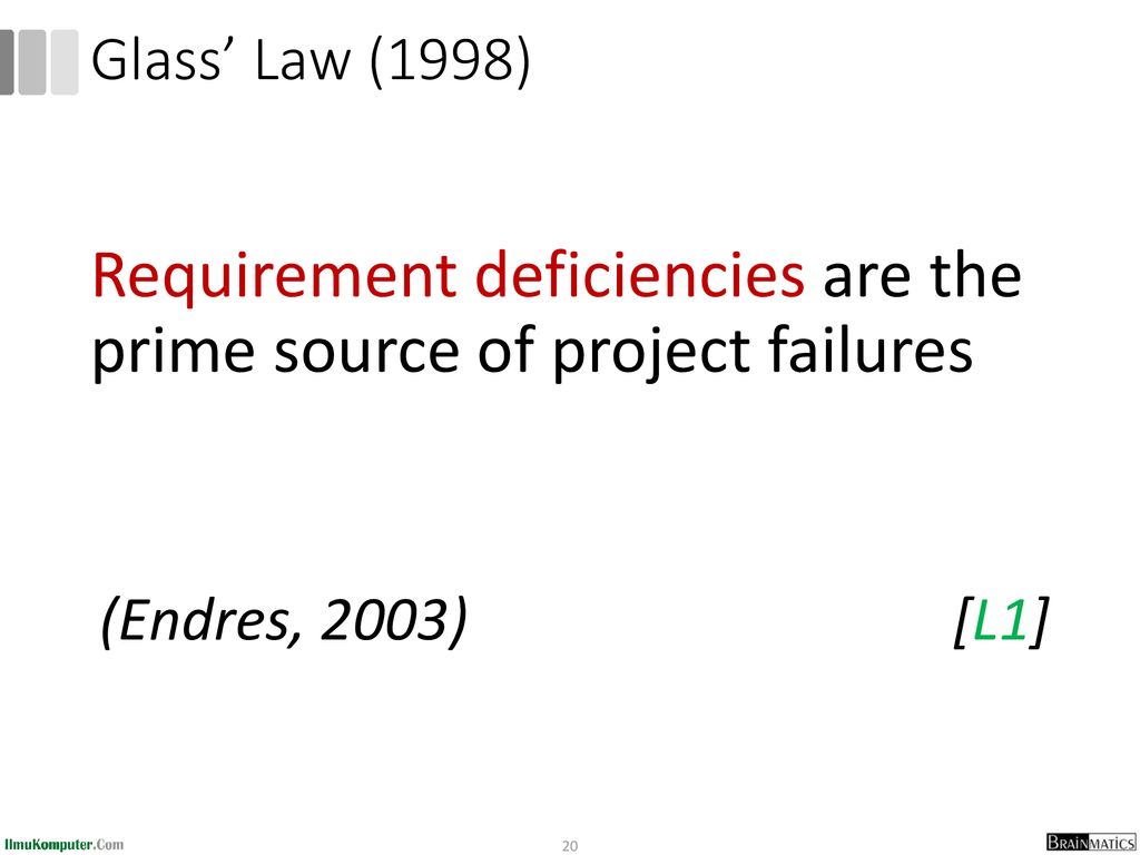 Requirement deficiencies are the prime source of project failures