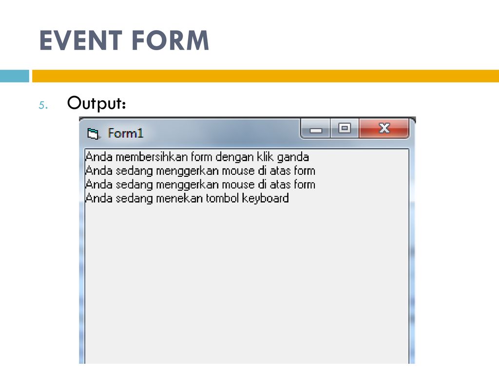 Event formats