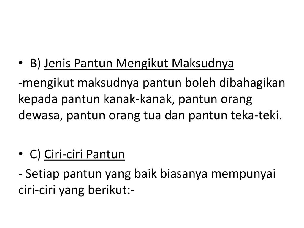 PANTUN Jenis-jenis Puisi Dan Ciri-cirinya Pantun - Ppt Download