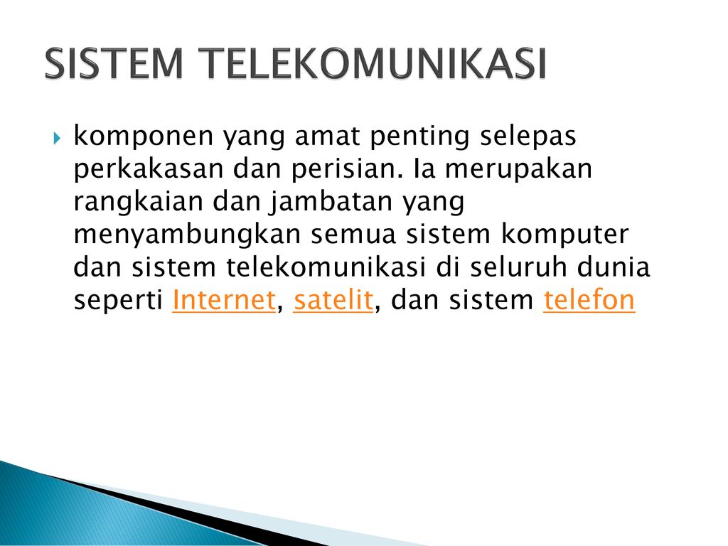 Sistem telekomunikasi kepentingan SISTEM TELEKOMUNIKASI: