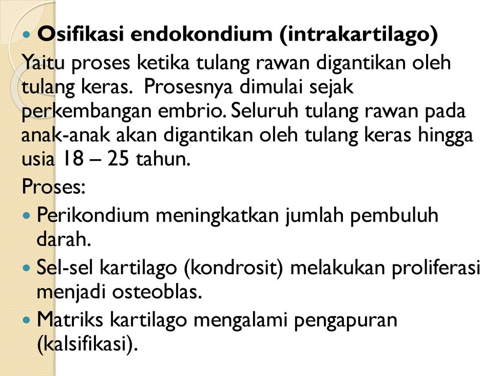 Osifikasi endokondium (intrakartilago)