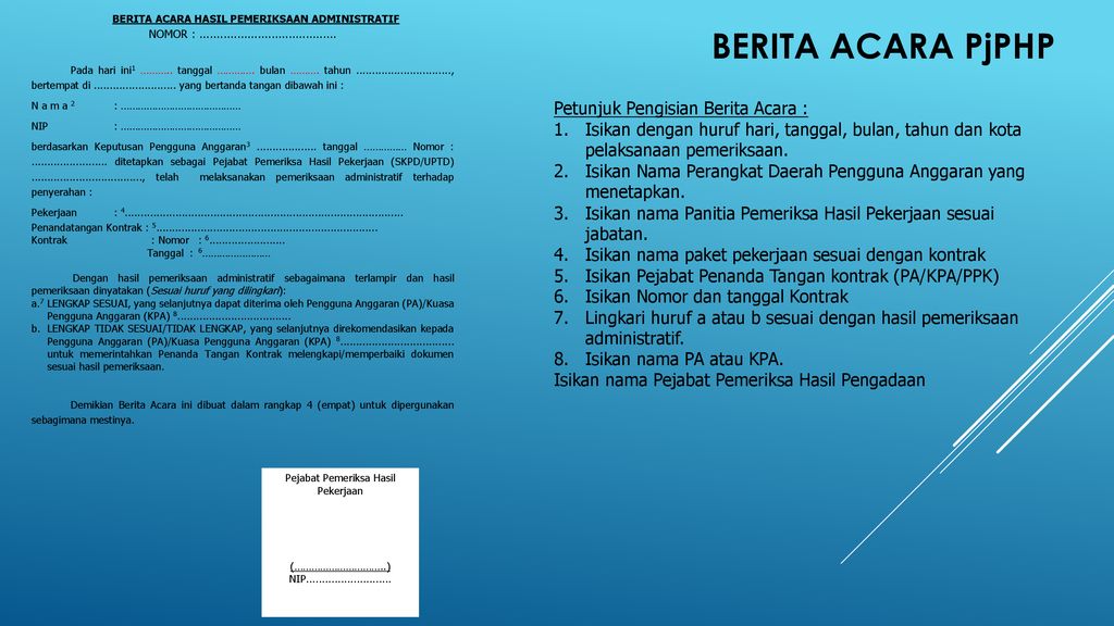 PEJABAT PEmeriksa HASIL PEKERJAAN Biro Umum Mpr Ri TA Ppt Download