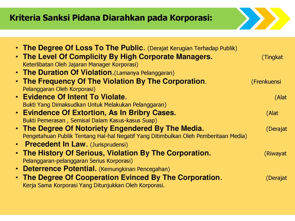 PERILAKU KORPORASI DALAM TINDAKPIDANA KORUPSI - Ppt Download