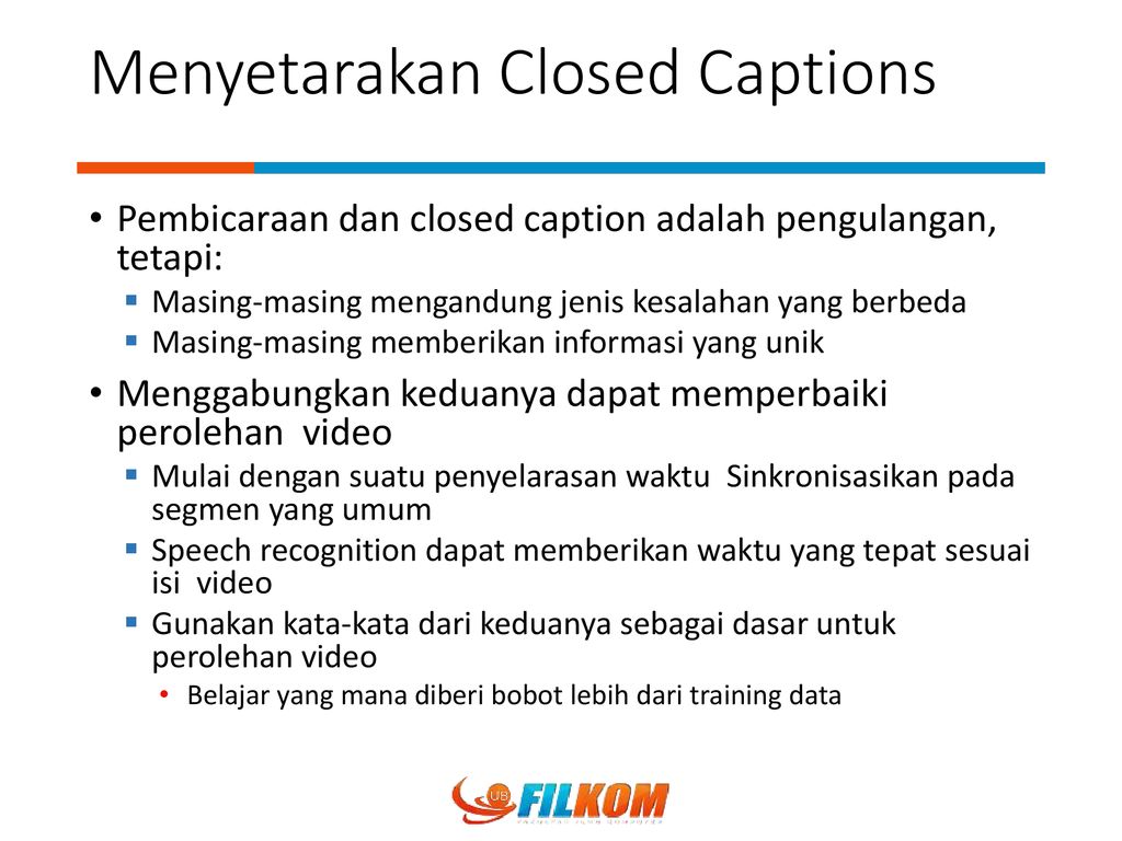Menyetarakan Closed Captions