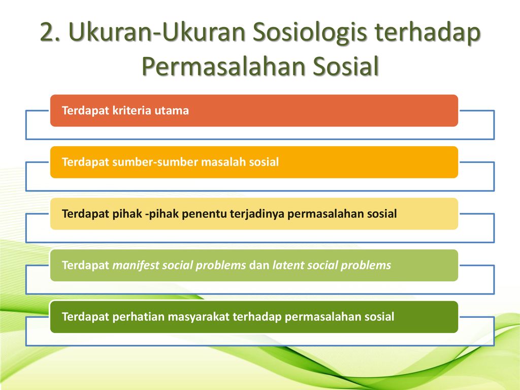 2. Ukuran-Ukuran Sosiologis terhadap Permasalahan Sosial