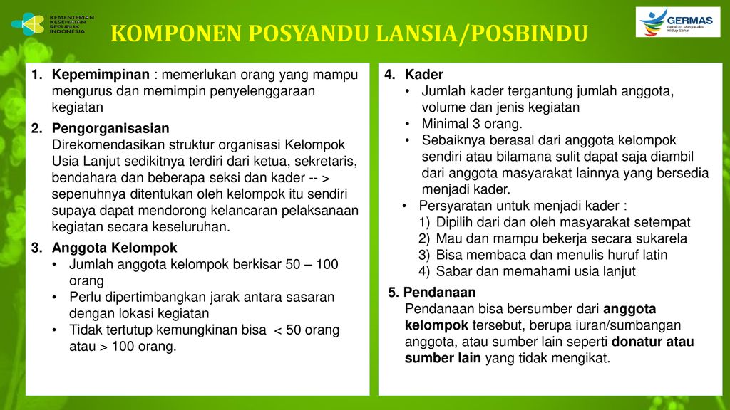 PENYELENGGARAAN POSYANDU LANSIA/ POSBINDU - Ppt Download