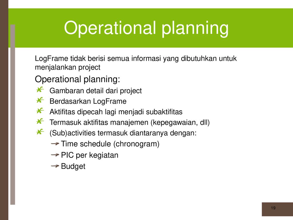 Operation plans plan