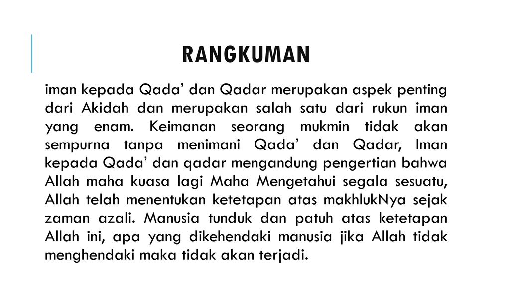 Iman Kepada Qada Dan Qadar Ppt Download