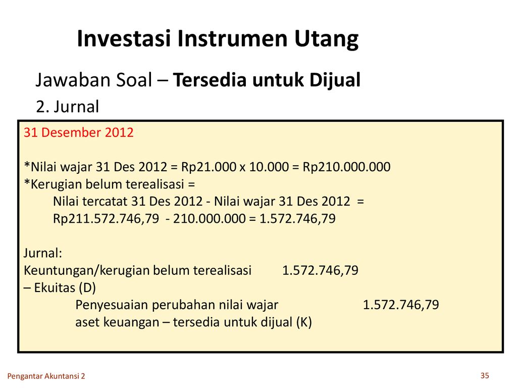 Investasi Bonds Pengantar Akuntansi 2 Pertemuan 6 Ppt Download