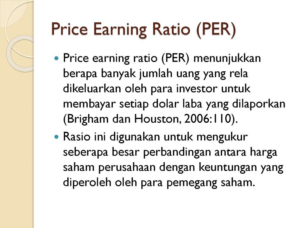 Earning ratio