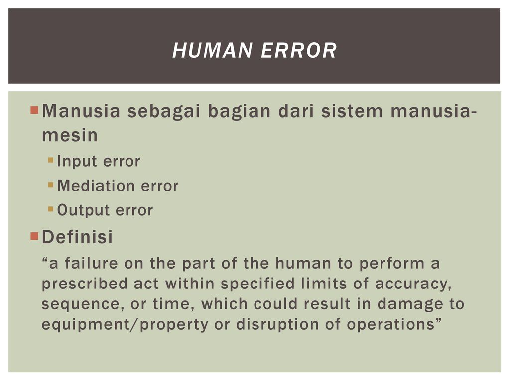 Human error