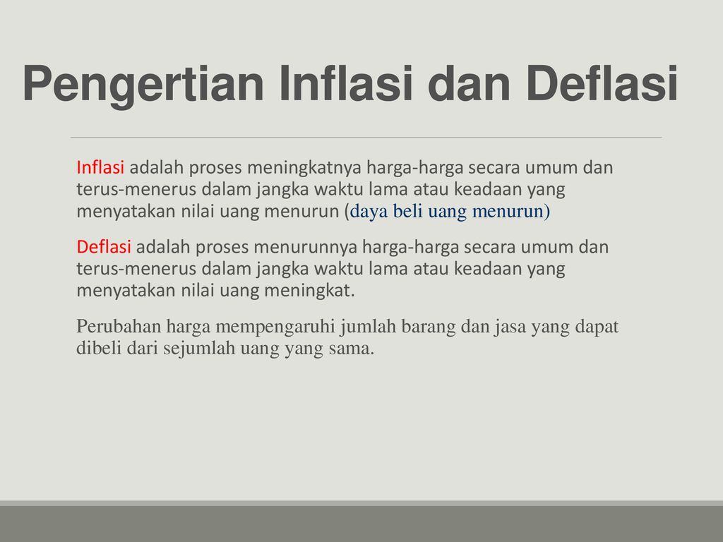 Contoh Inflasi Dan Deflasi