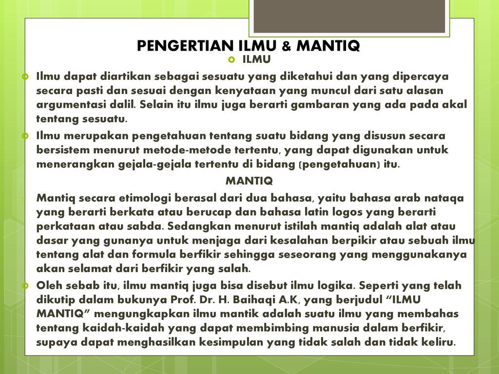 Pembagian Ilmu Mantiq Kelompok Apip Nim Ppt Download