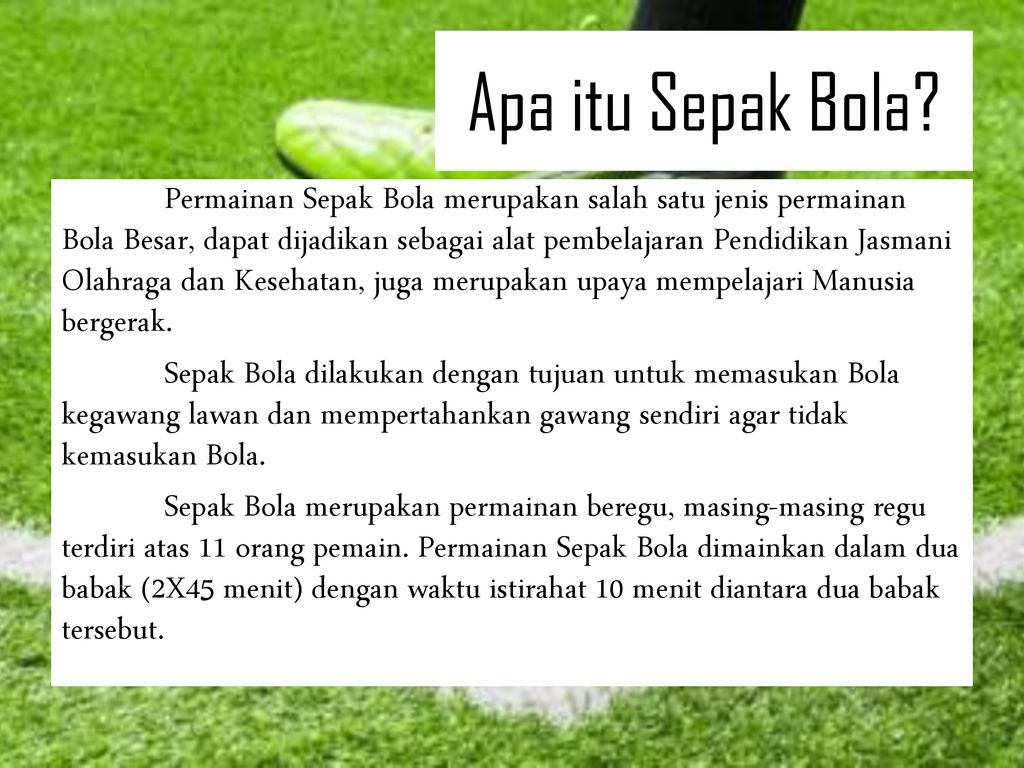 Sepak Bola Disusun Oleh Tela Rini Ppt Download