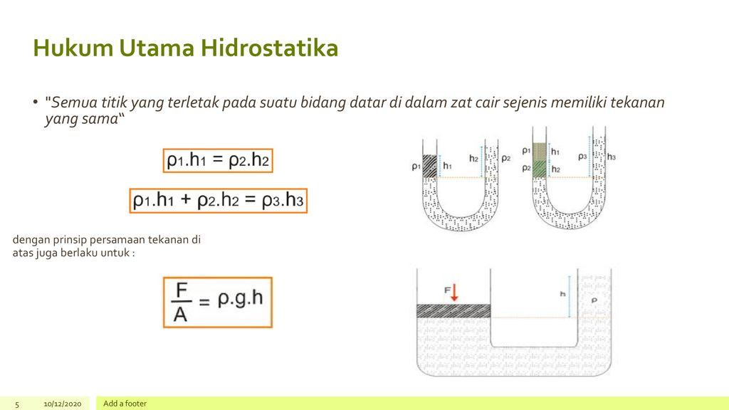 Mekanika Fluida Tekanan Hidrostatik Dan Pengukuran Tekanan Ppt Download