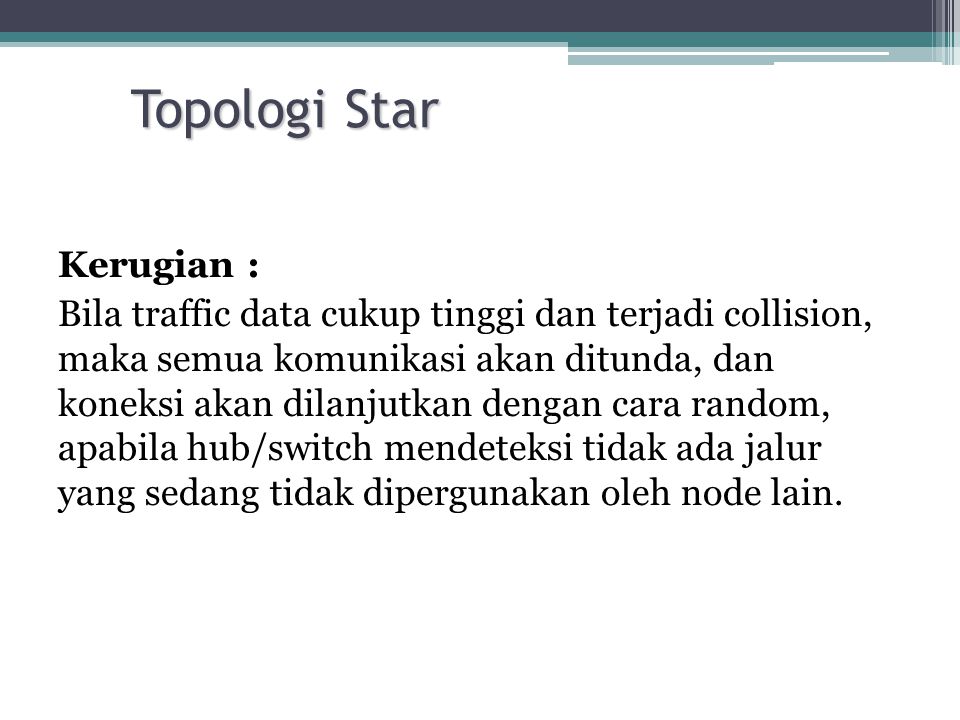 Topologi Star Kerugian :