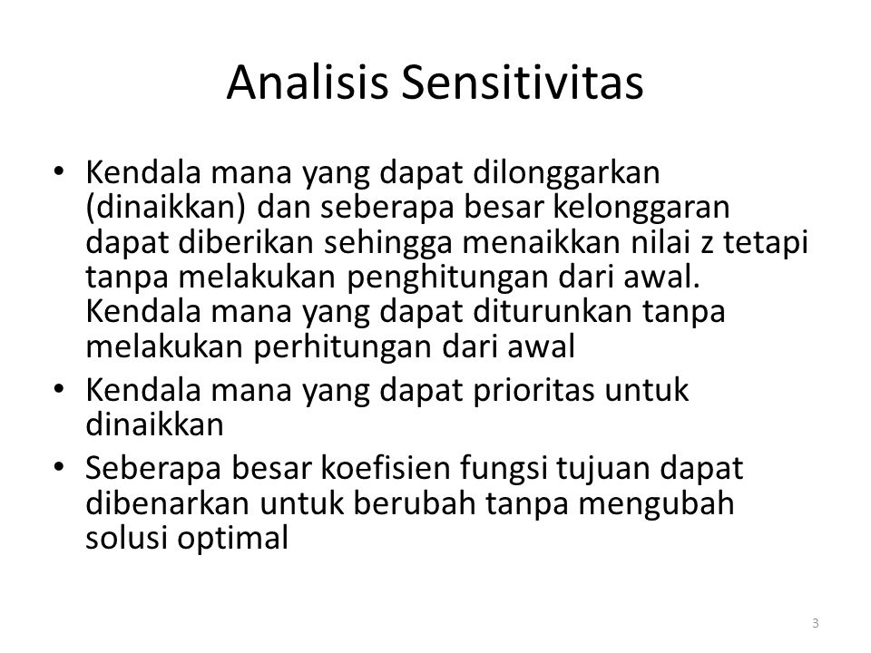 Analisis Sensitivitas