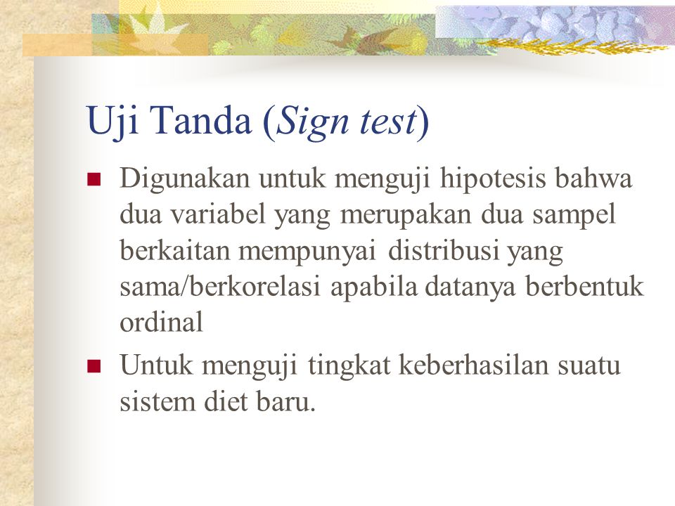 Uji Tanda (Sign test)