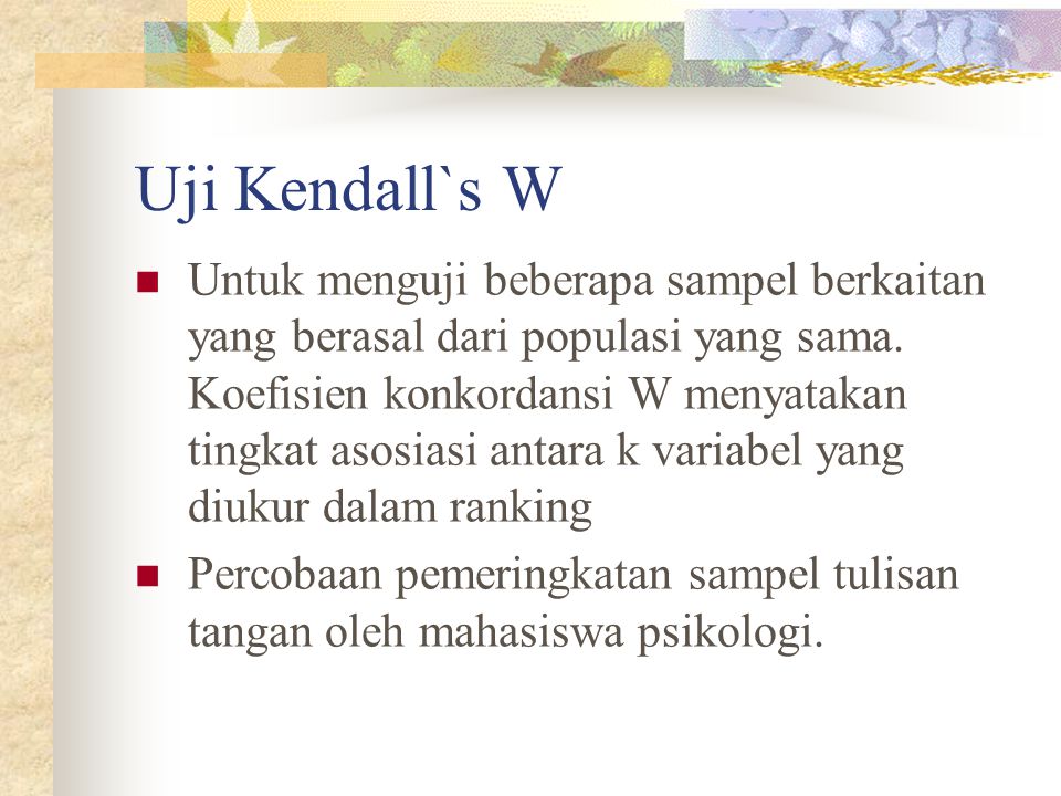 Uji Kendall`s W