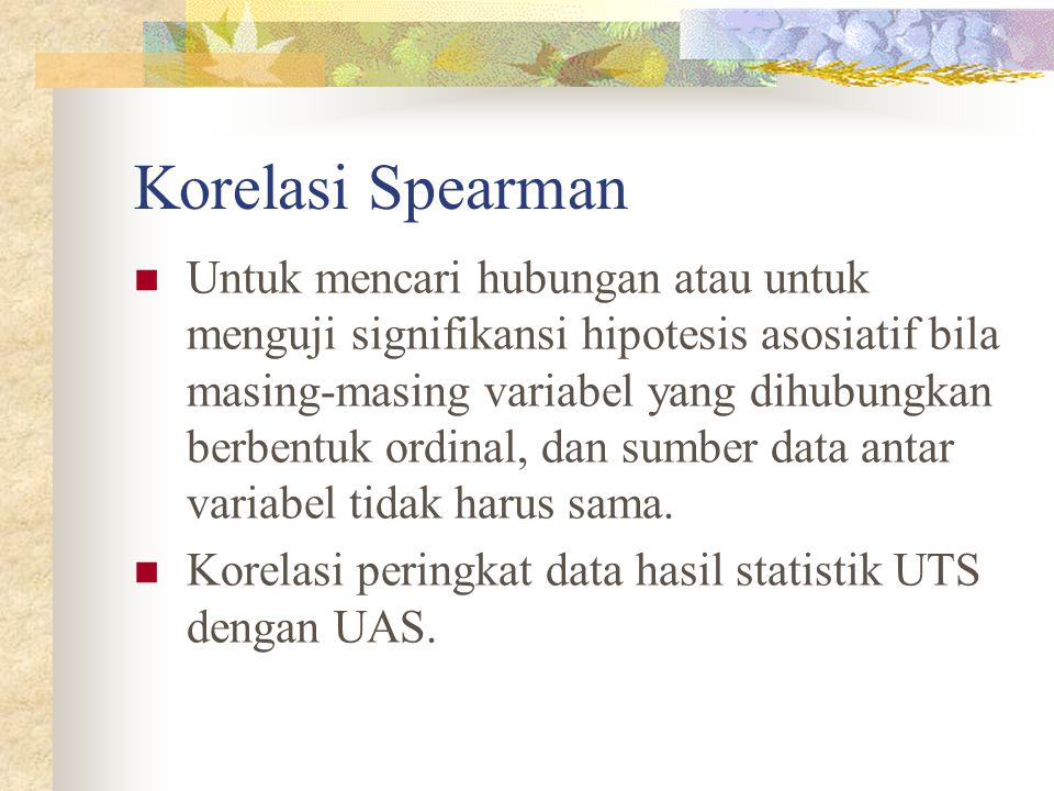 Korelasi Spearman
