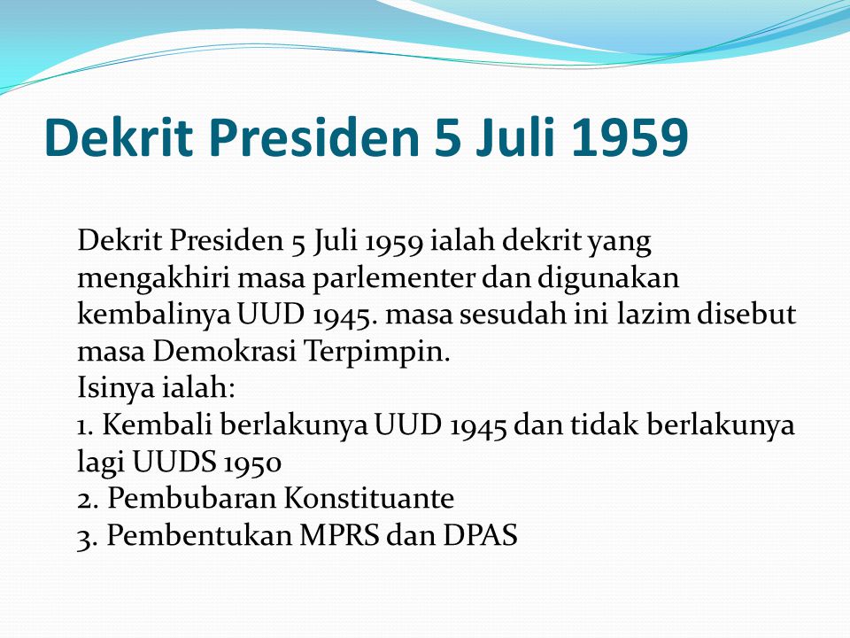 Dekrit Presiden 5 Juli 1959