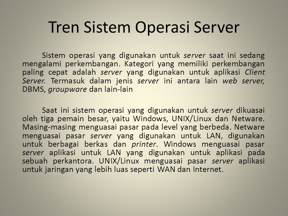 Tren Sistem Operasi Server