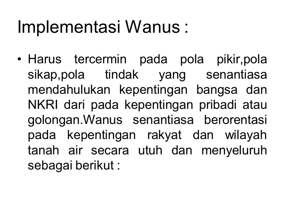 Implementasi Wanus :